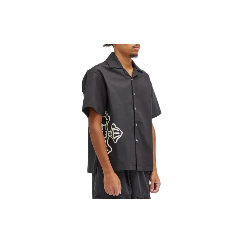 RHUDE Cross Logo Snap Shirt-2