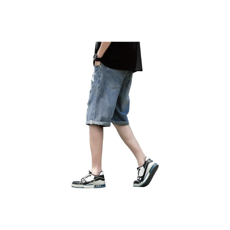 Tonlion Denim Shorts Men's Light Blue-4