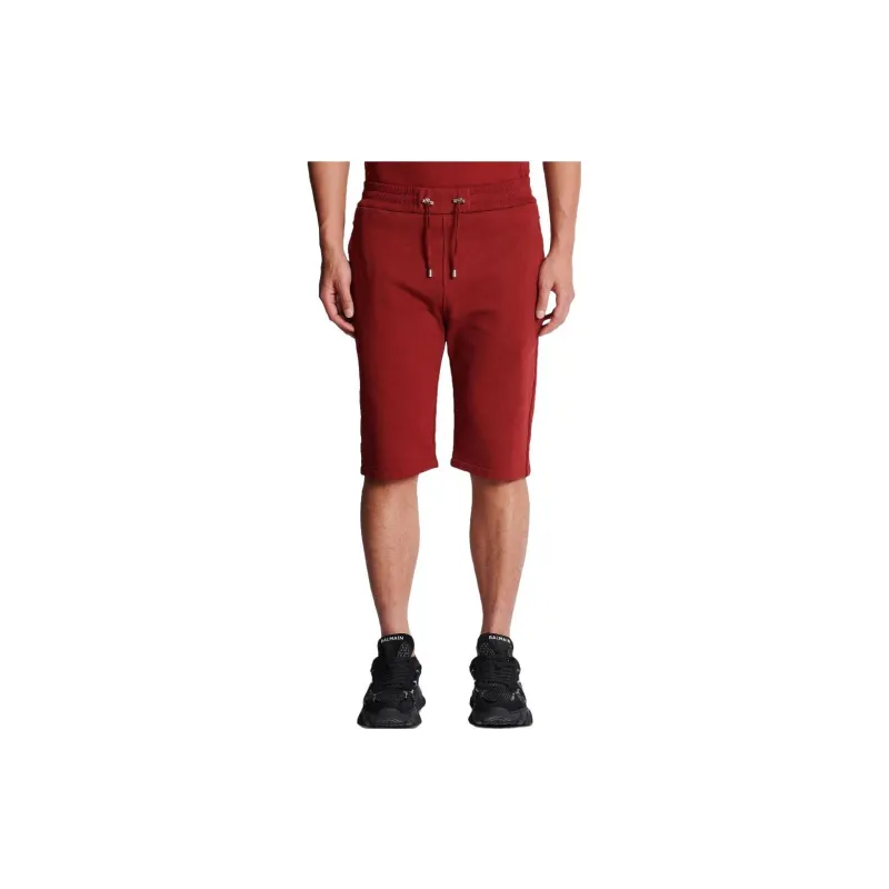 BALMAIN Drawstring Organic Cotton Track Shorts-2