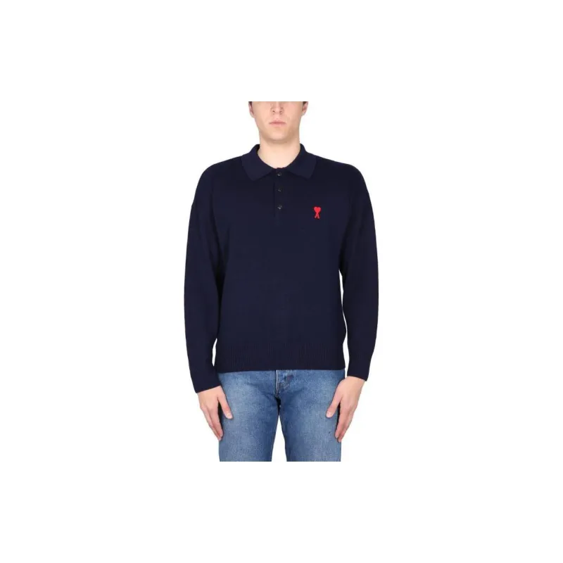 AMIPARIS Ami De Coeur Long Sleeved Polo Shirt-3
