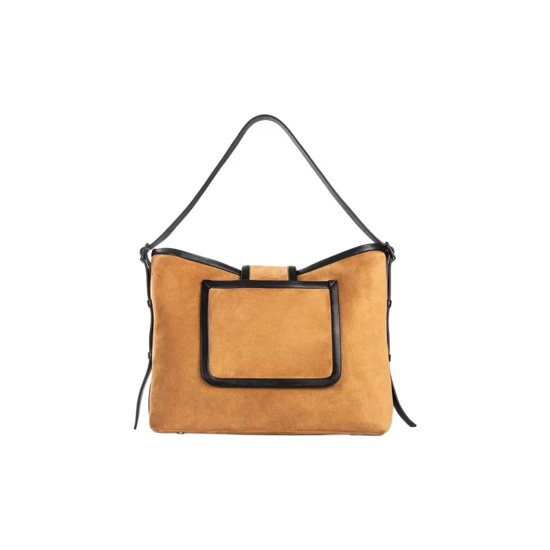 PIERRE HARDY Suede Studded Calfskin One Shoulder Handbags Women's Camel-2