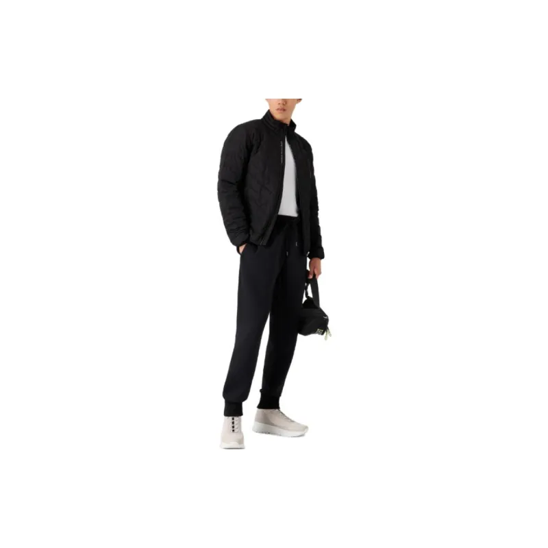 EMPORIO ARMANI Logo Patch Zipped Quilted Jacket-8