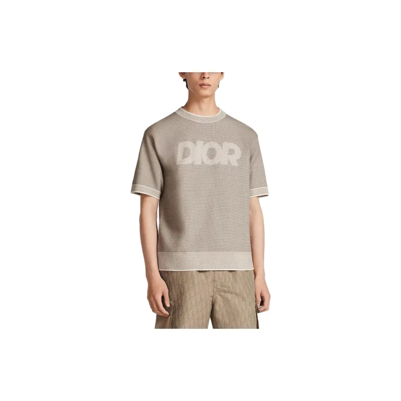 DIOR T Shirts Men Brown-2