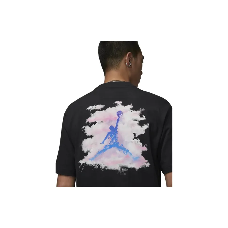 Jordan Drop Shoulder Sleeve T-Shirt Men's Black-4