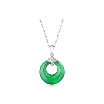 Best Wishes Chalcedony Jade Necklaces Unisex