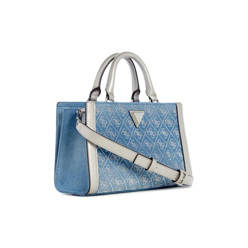 GUESS Denim Tote Bag Shopping Bag Shoulder Bag Crossbody Bag Handbag Small Size Women's Blue-1