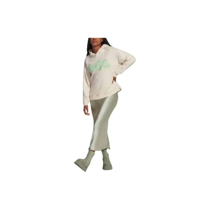 UGG All Gender Bubble Logo Hoodie Sweatshirt Unisex Cream-1