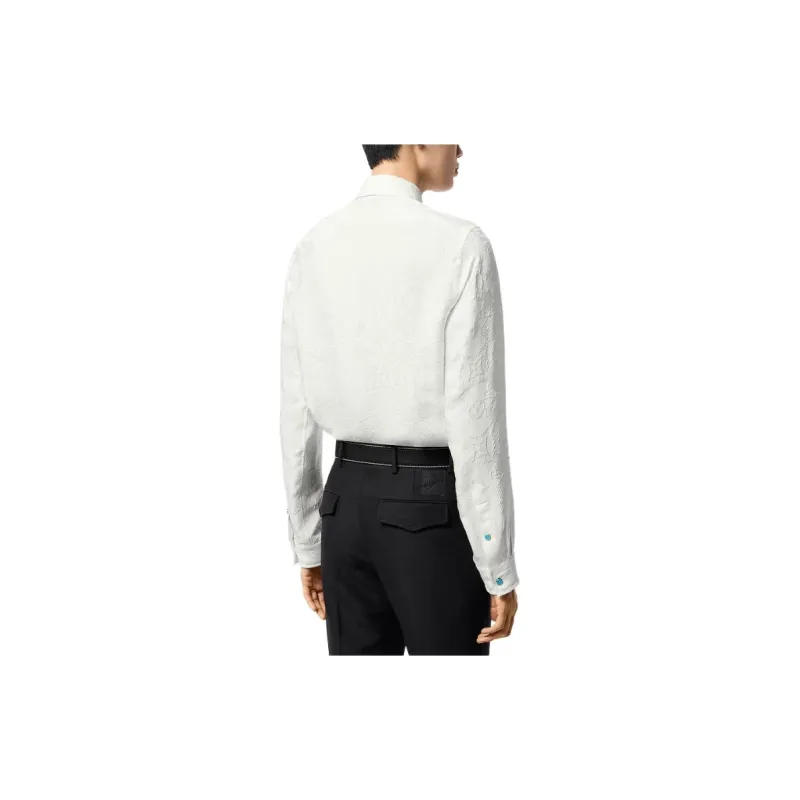 LOUIS VUITTON Long Sleeved Jacquard Silk Shirt-3