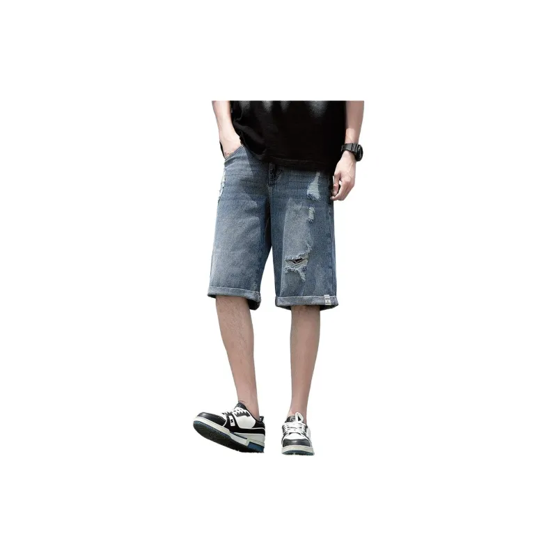 Tonlion Denim Shorts Men's Light Blue-2