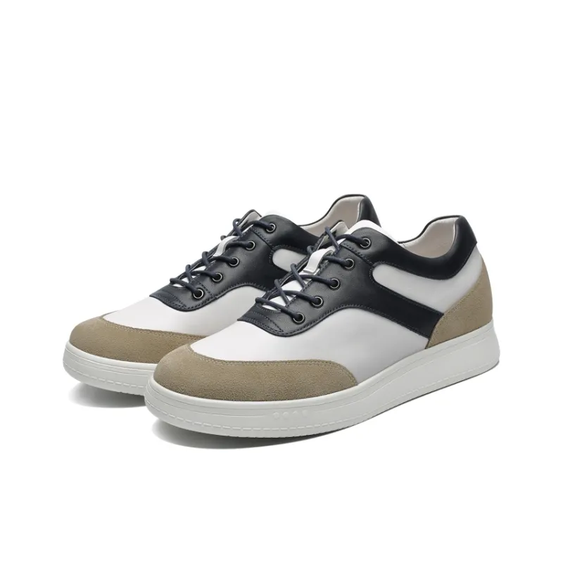 He Jinchang Low Top Casual Shoes Men's Apricot White-4