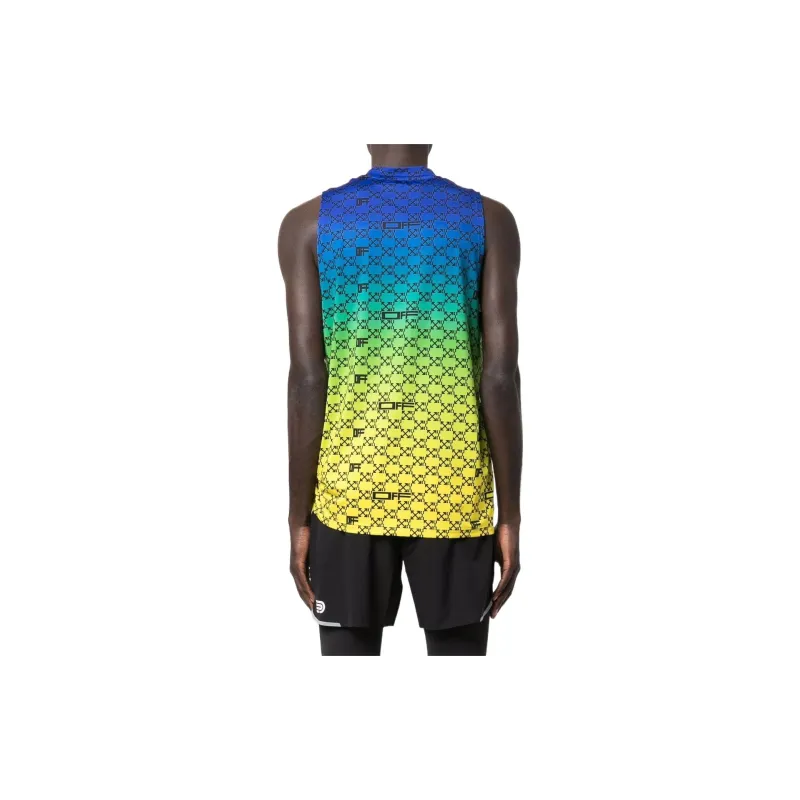 OFF WHITE Iridescent All Over Arrows Monogram Tank Top-3