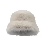 Faux Mink Fur Round Top-Beige