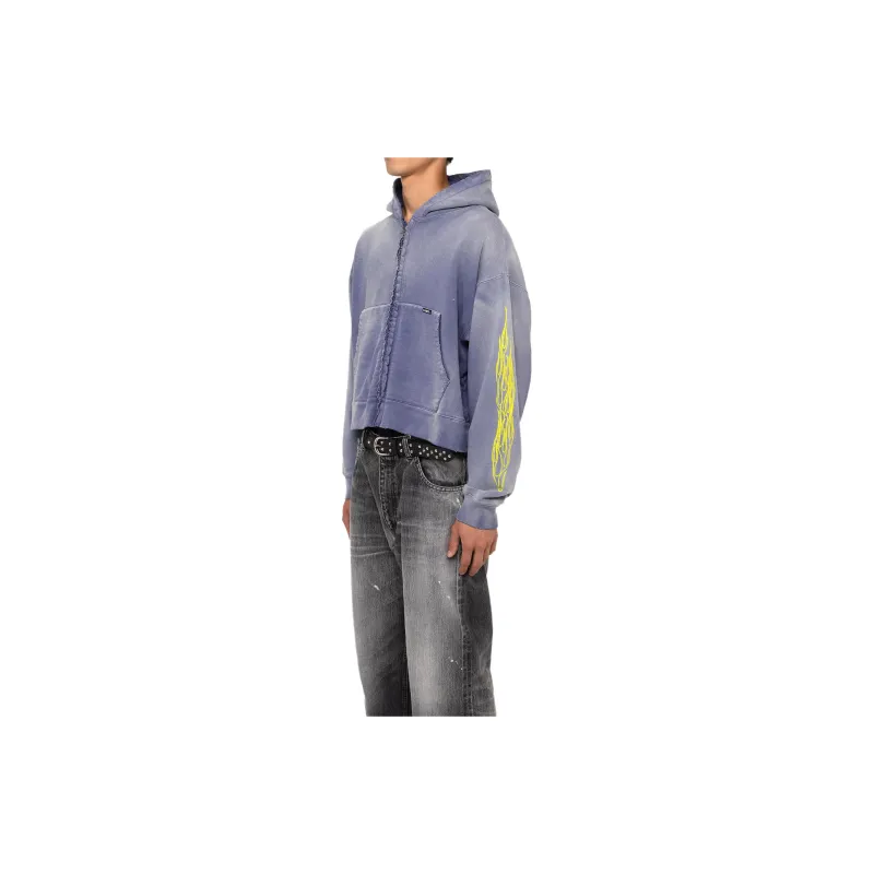 Maison Mihara Yasuhiro Zip-Up Bleached Hoodie Jackets Coats Men's Purple-5