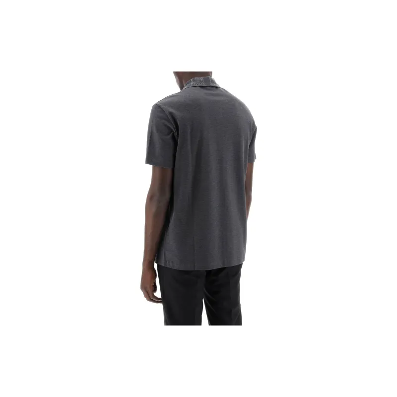 VERSACE Greca-collar Polo Shirt-2