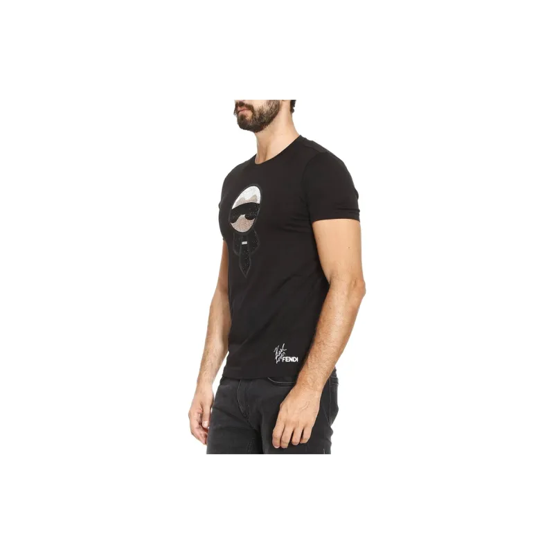 FENDI T Shirts Men Black-3