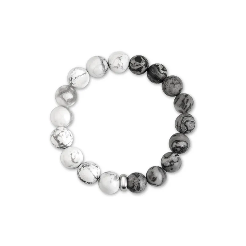 SIMPLE JOYS Bracelets Unisex Map Stone White Turquoise Stretchable Minimalist Style New Chinese Trend-17