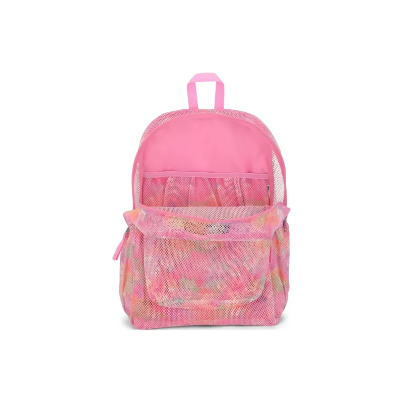 JanSport Recycled Polyester Mesh Backpack Unisex Neon Daisy-6