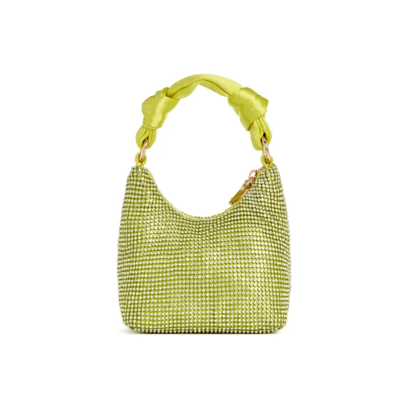 GUESS Satin Shoulder Bag Crossbody Bag Handbag Mini Women's Yellow-2