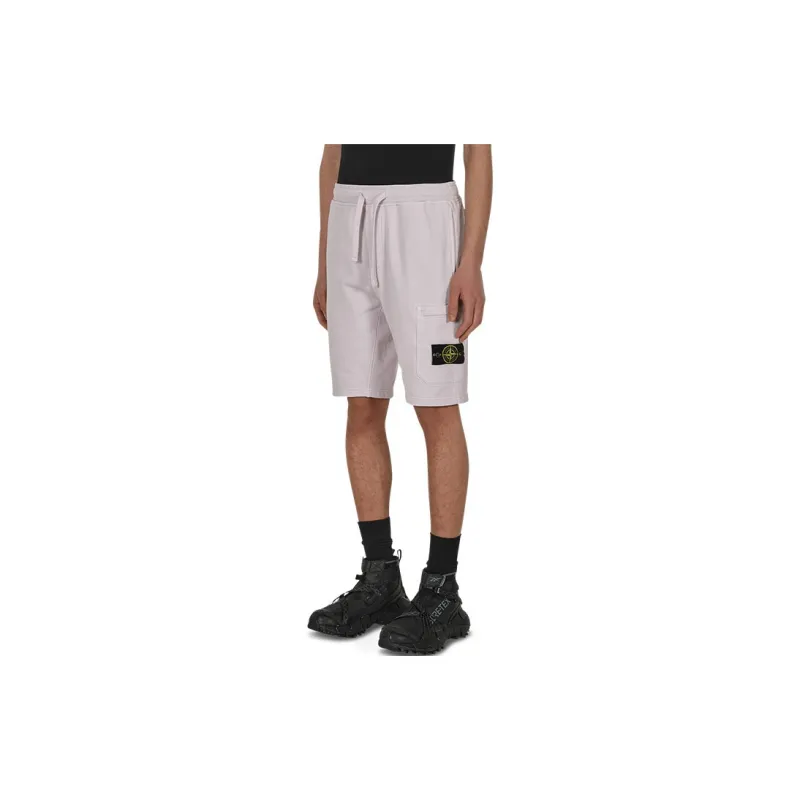 STONE ISLAND 64651 Cotton Fleece Garment Dyed Shorts-6