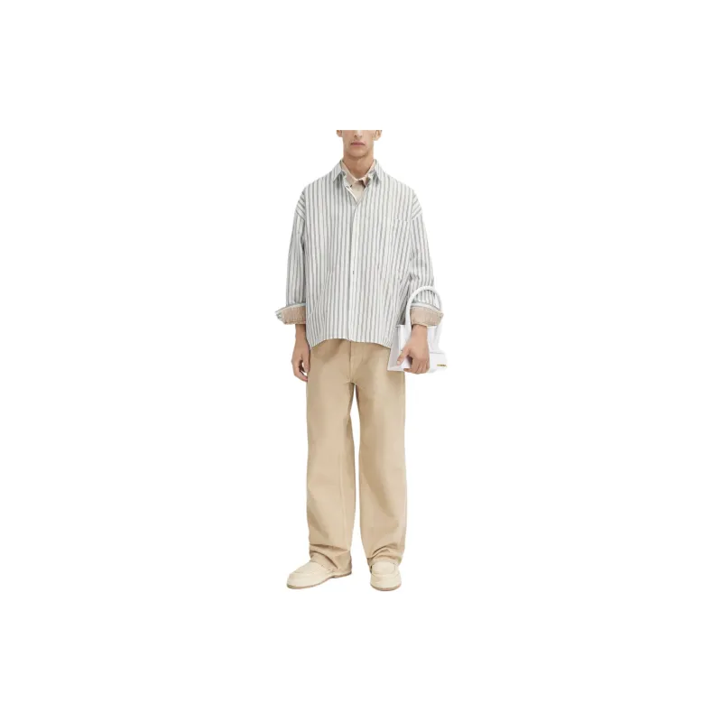 Jacquemus Striped Collared Long Sleeve Shirt-1
