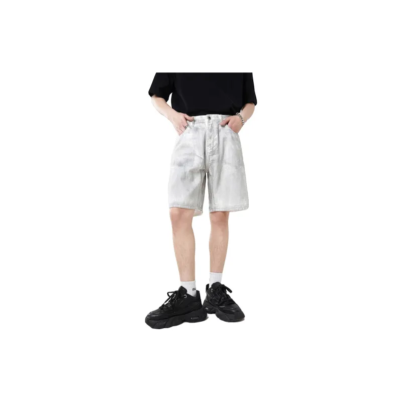 KGK Denim Shorts Men White-5