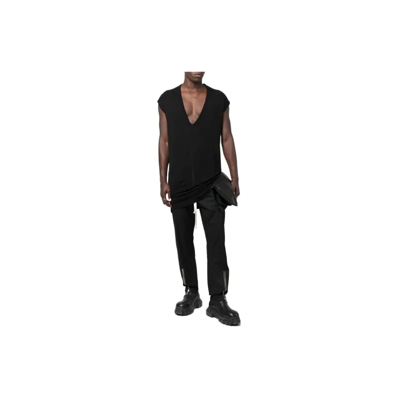 RICK OWENS Zip detail Drawstring Jersey Joggers-1