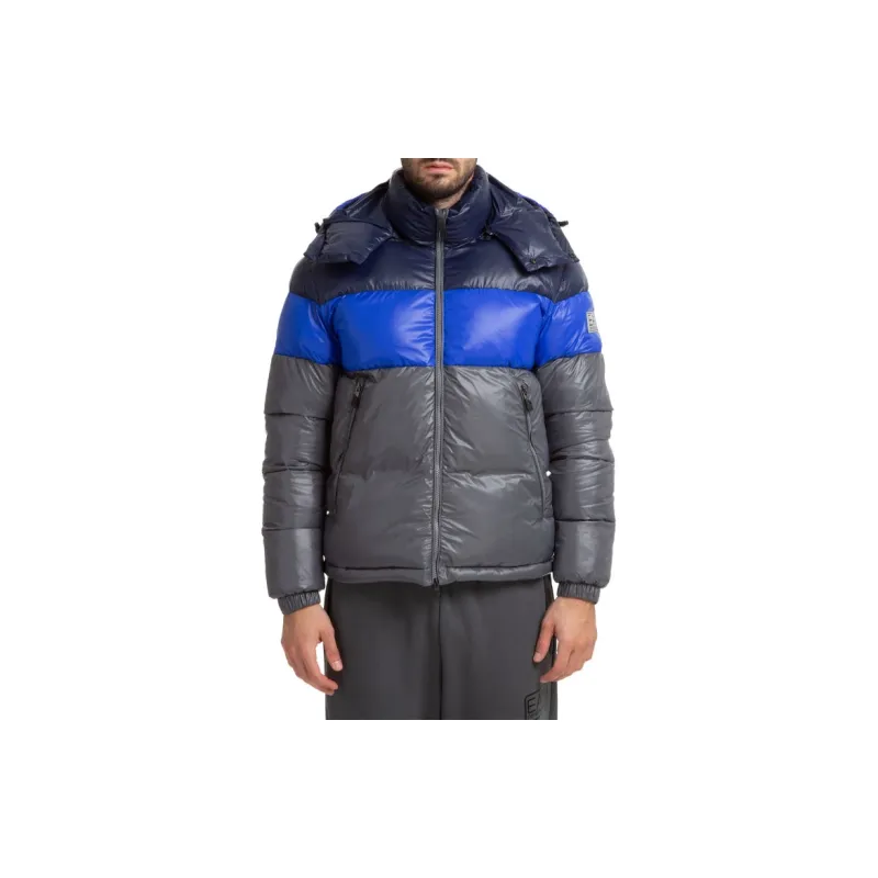EMPORIO ARMANI EA7 Puffer Jacket Men's Gray & Blue-2