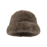Faux Mink Round Top-Coffee