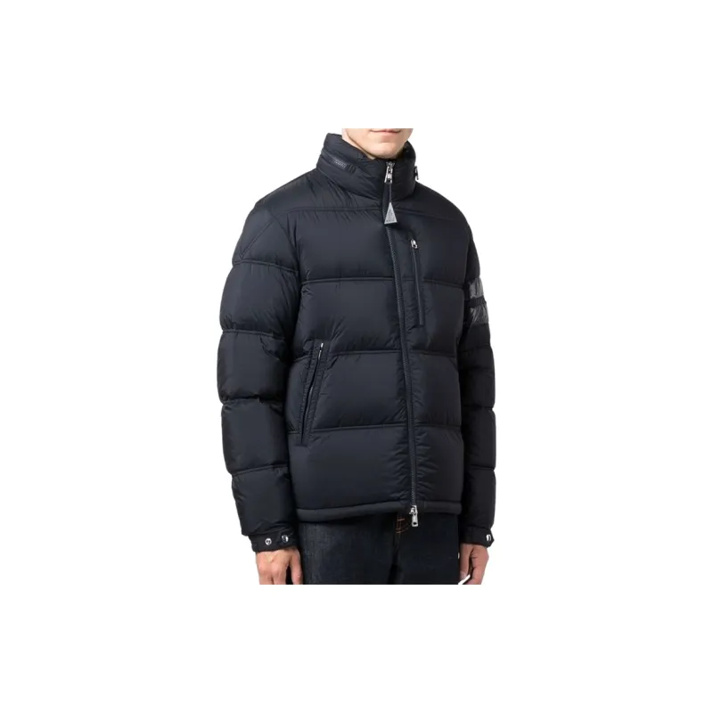 Moncler Delaume Full Zip Puffer Jacket With Stripe On Arm-1