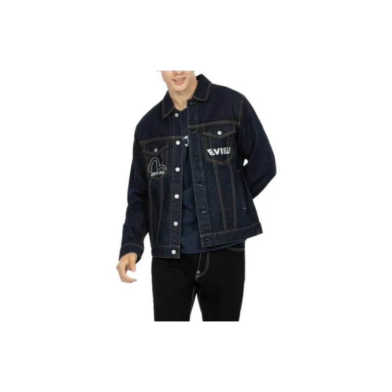 EVISU Denim Jackets Men Denim Blue-4