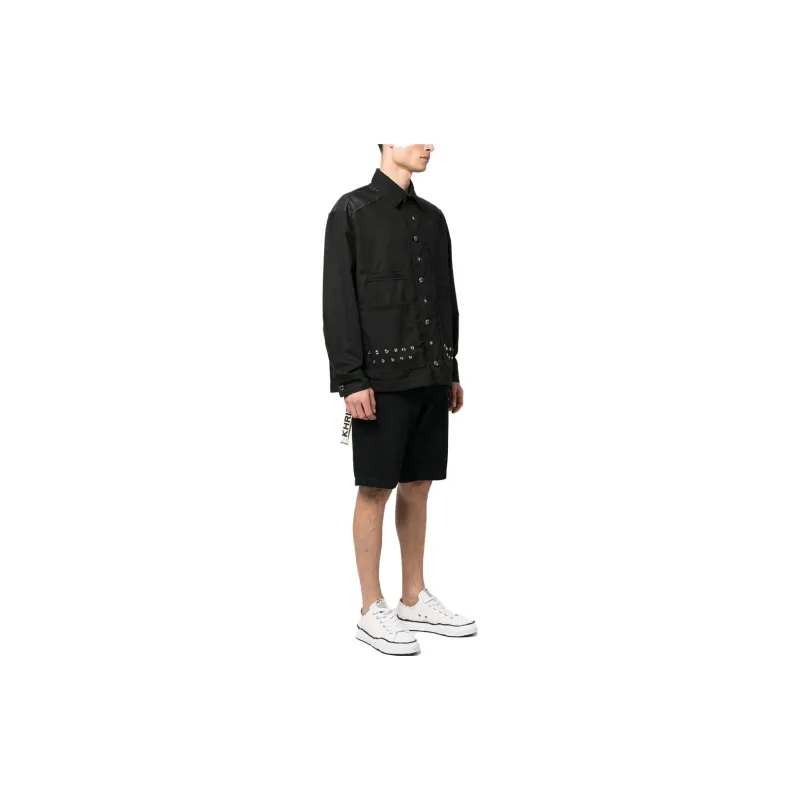 KHRISJOY Eyelet-embellished Military Jacket-3