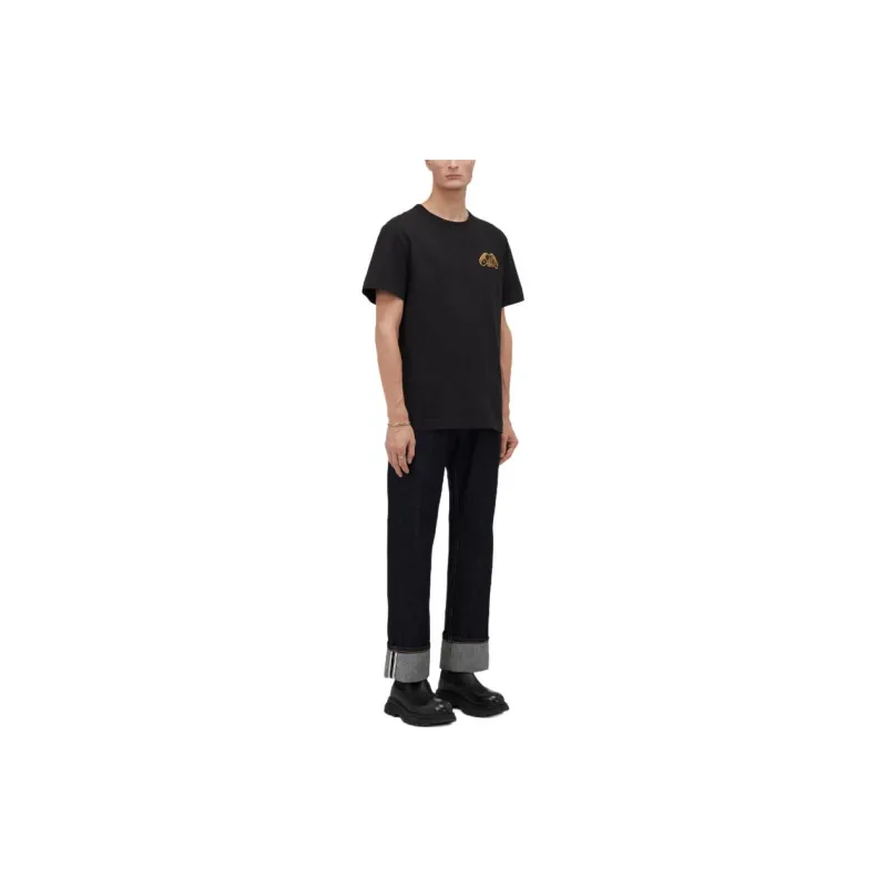 Alexander McQueen Half Seal Logo Embellished T Shirt-3