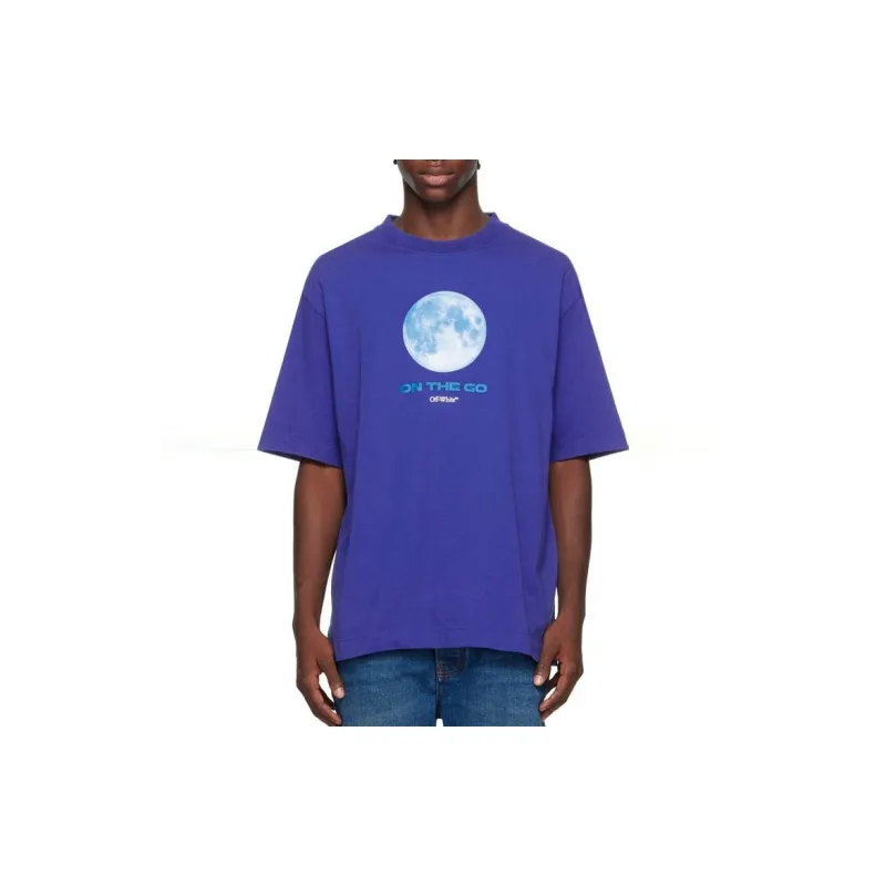 OFF WHITE Moon print Cotton T shirt-2