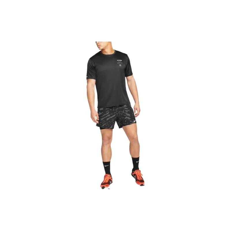 Nike Dri FIT Uv Miler 'Black' Running T shirt-2