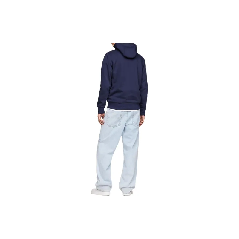 Tommy Hilfiger Fleece Flag Patch Hoody Sweatshirt Men's Marine Blue-4