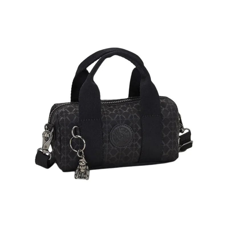 Kipling Polyamide Bowling Bag, Shoulder Bag, Crossbody Bag, Handbag Mini Women's Black Base With Letter Print-2