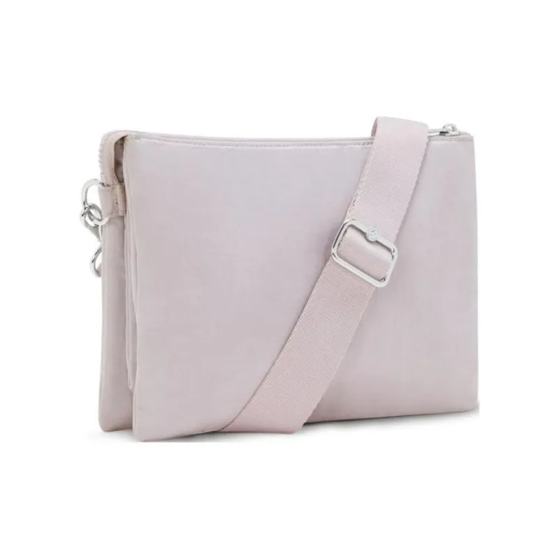 Kipling Polyamide Shoulder Bag, Crossbody Bag Large Size Unisex Shimmery Silver-2