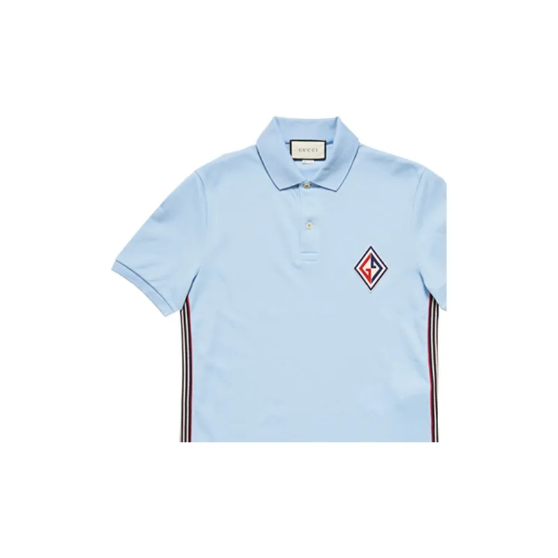GUCCI Polo Shirts Men Light Blue-4