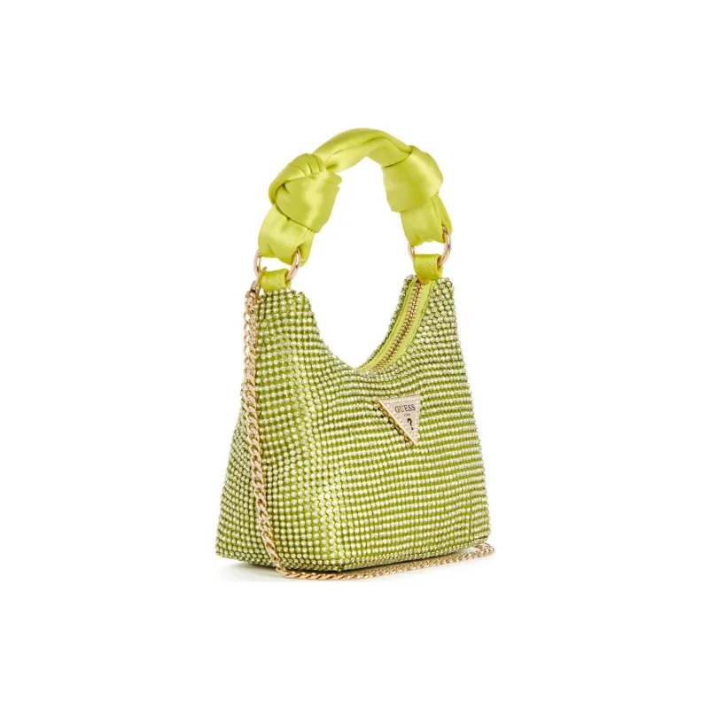 GUESS Satin Shoulder Bag Crossbody Bag Handbag Mini Women's Yellow-1