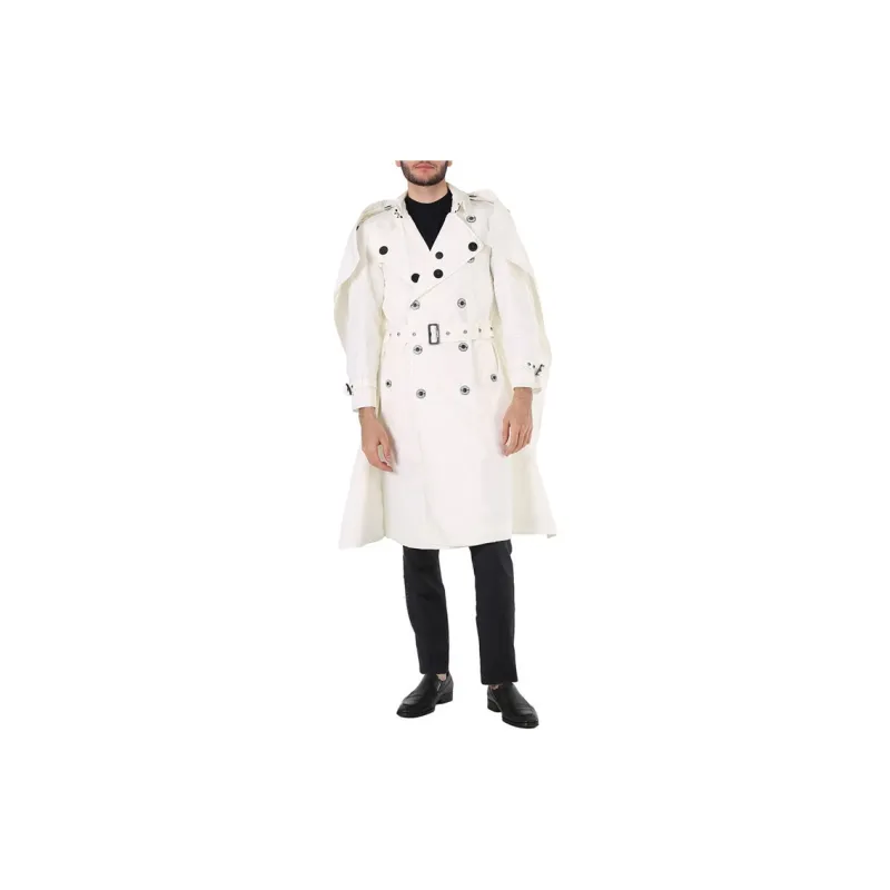 Burberry Trench Coats Men White-2