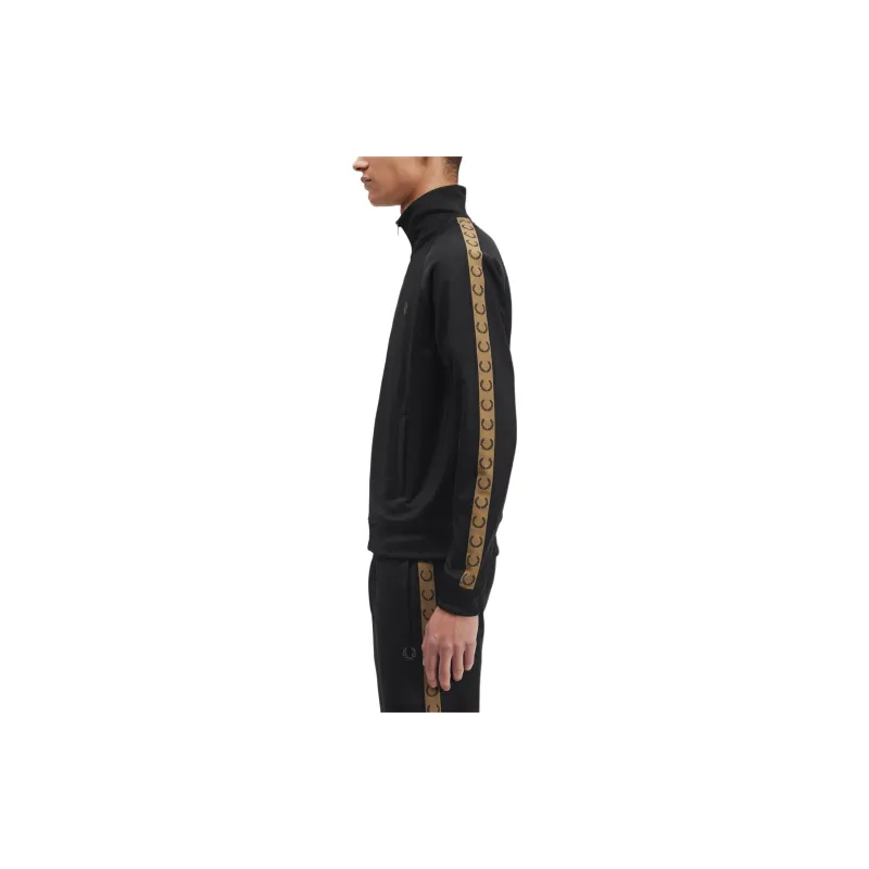 FRED PERRY Contrast Tape Track Jacket Jackets & Coats Men's Black-3