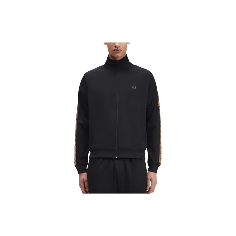 FRED PERRY Contrast Tape Track Jacket Jackets & Coats Men's Black-2