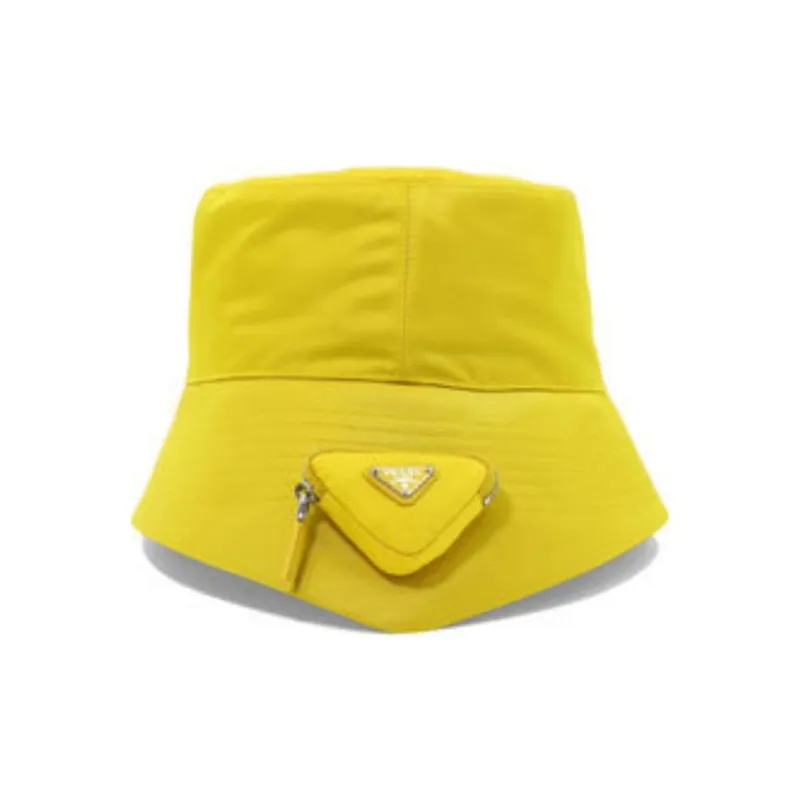 PRADA Recycled Nylon Bucket Hats Women's Yellow-1