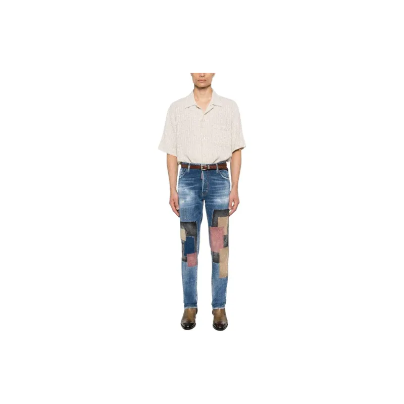 DSQUARED 2 Cool Guy Patchwork Designed Distressed Jeans-1