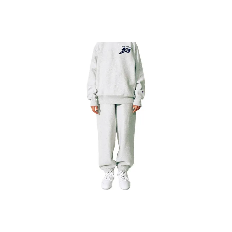 Champion x Thisisneverthat Reverse Weave Knitted Sports Pants Unisex Gray-2