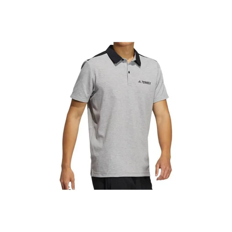 Adidas Polo Shirts Men Gray-3