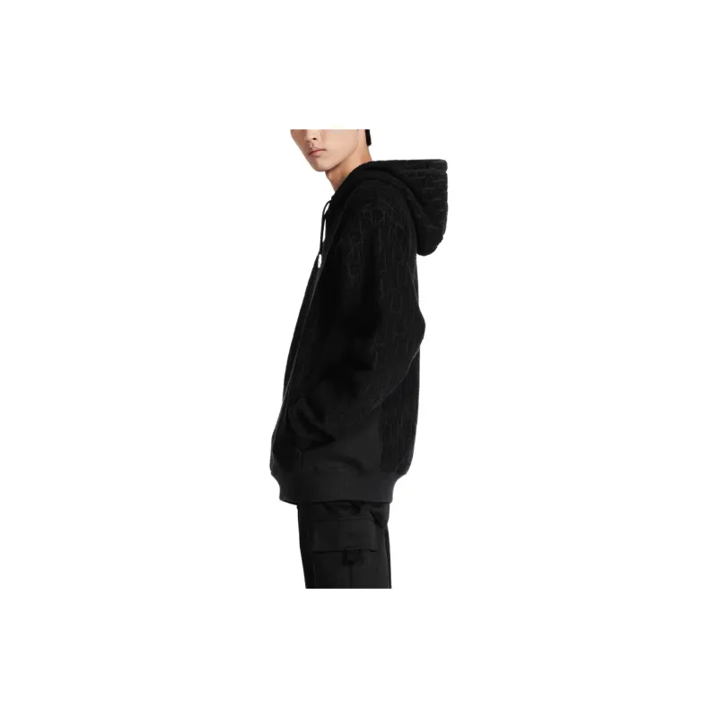 DIOR Oblique Relaxed Fit Hooded Sweatshirt Men's Black-4