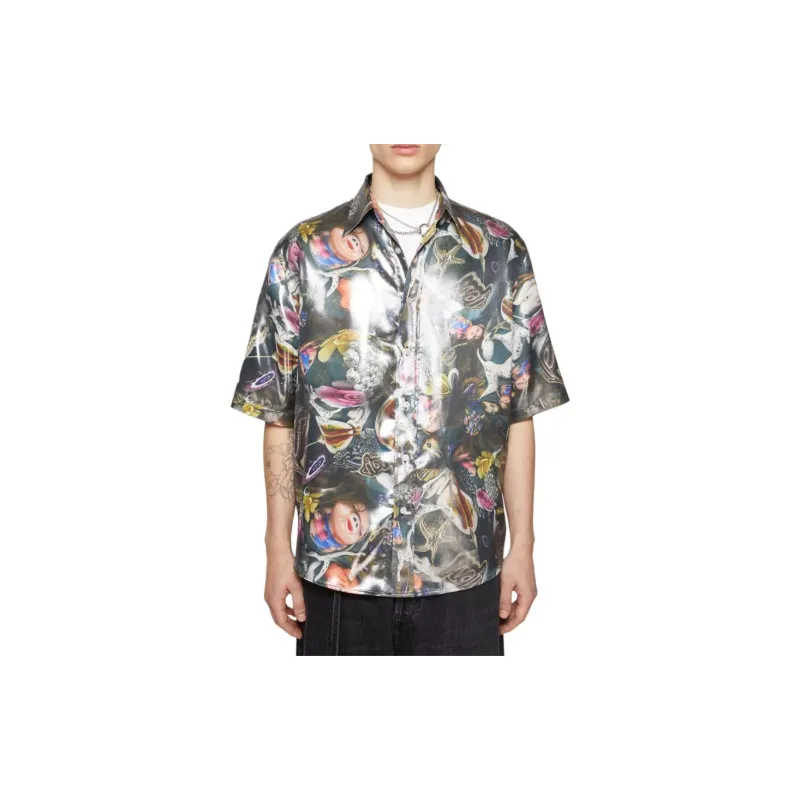Acne Studios Graphic print Lamé Shirt-1