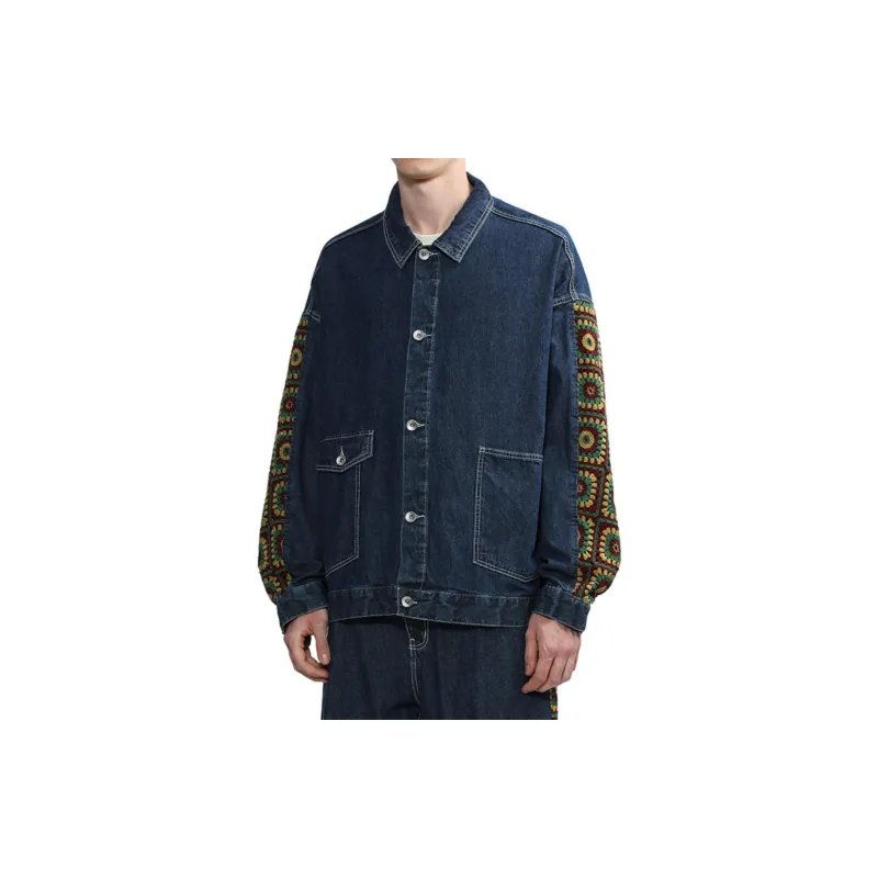 FIVE CM Crochet sleeve Denim Jacket-2
