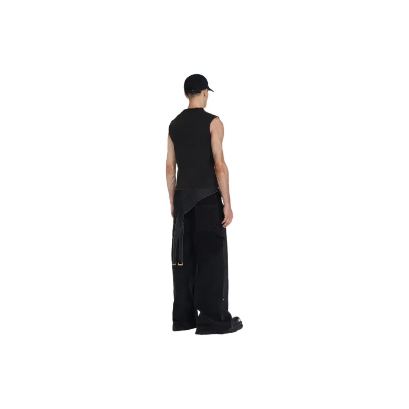 DION LEE SS24 EMBOSSED MUSCLE TANK Top Unisex Washed Black/Washed Black-2